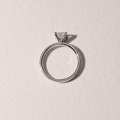 Origin 1.00ct Asscher Cut Lab Diamond Solitaire Engagement Ring in 18K White Gold
