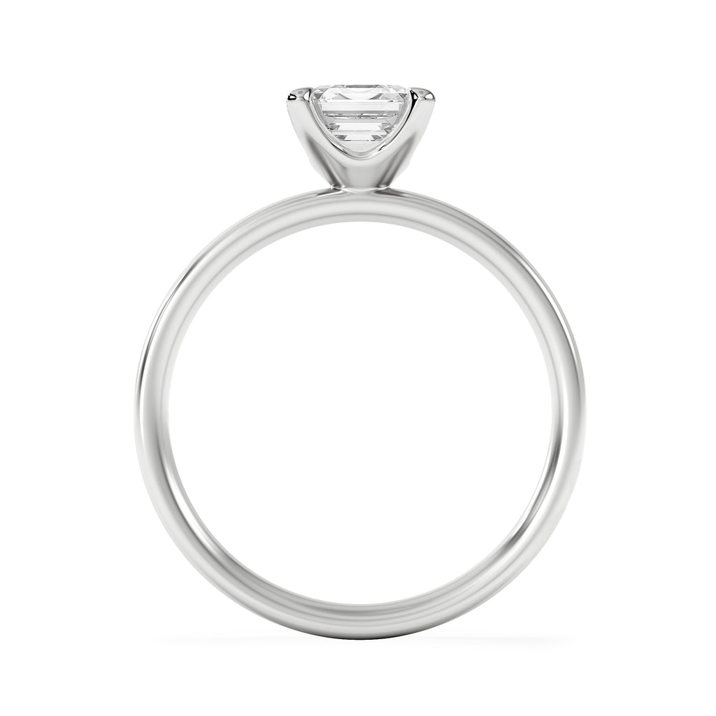 Origin 1.00ct Asscher Cut Lab Diamond Solitaire Engagement Ring in 18K White Gold