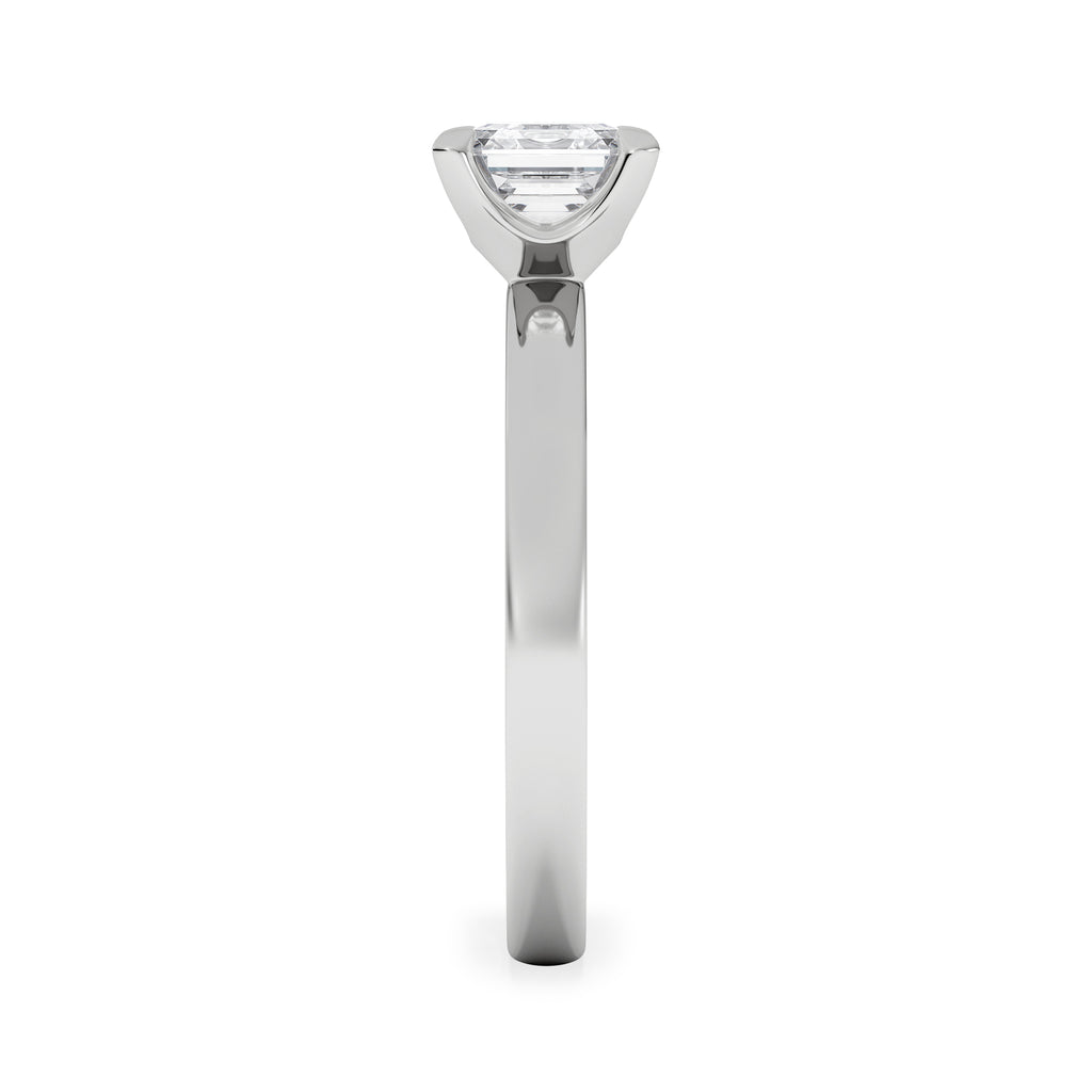 Origin 1.00ct Asscher Cut Lab Diamond Solitaire Engagement Ring in 18K White Gold