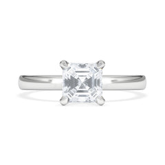 Origin 1.00ct Asscher Cut Lab Diamond Solitaire Engagement Ring in Platinum