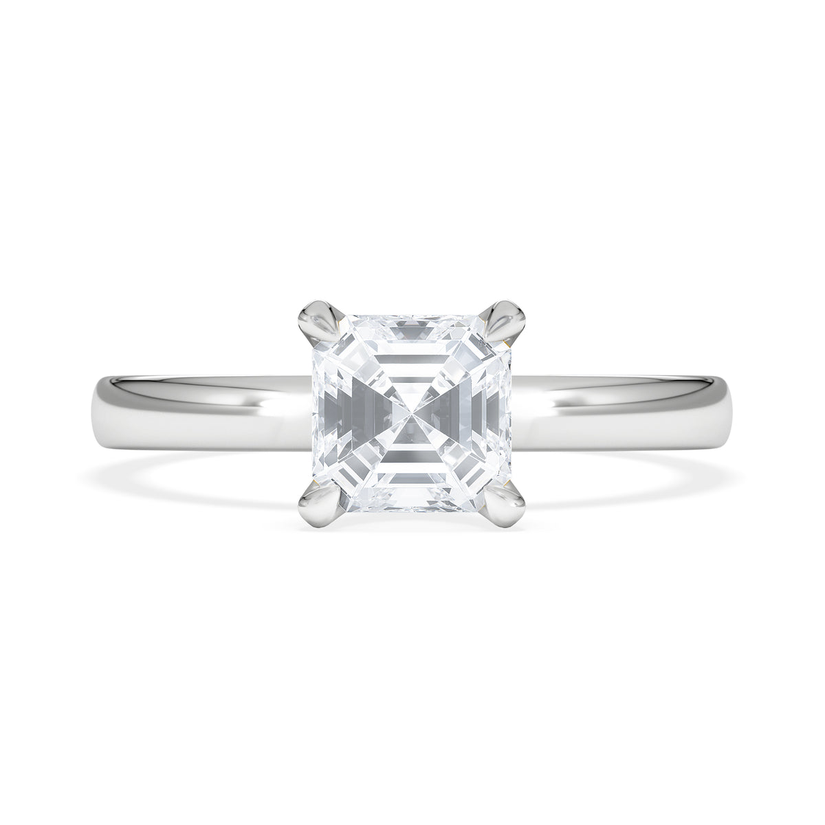 Origin 1.00ct Asscher Cut Lab Diamond Solitaire Engagement Ring in Platinum
