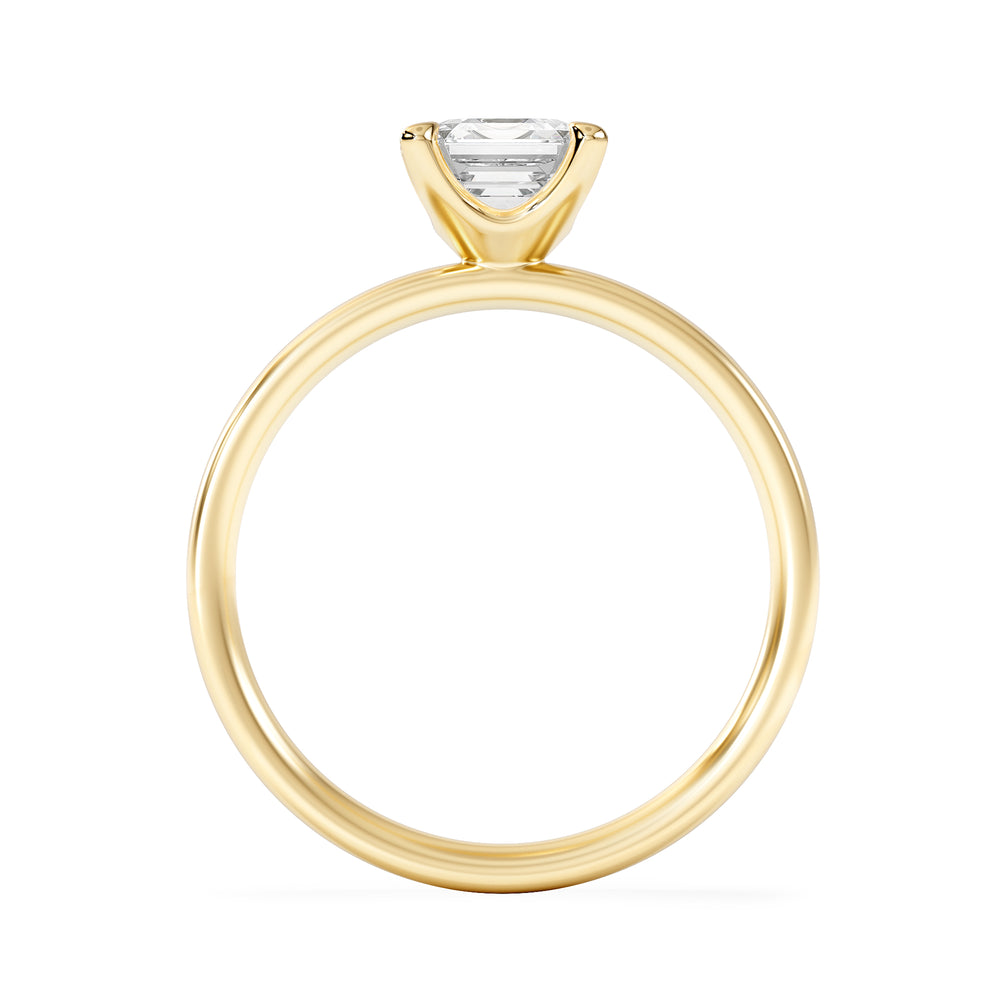 Origin 1.00ct Asscher Cut Lab Diamond Solitaire Engagement Ring in 18K Yellow Gold