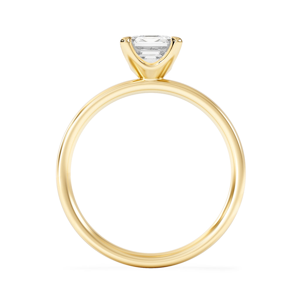 Origin 1.00ct Asscher Cut Lab Diamond Solitaire Engagement Ring in 18K Yellow Gold