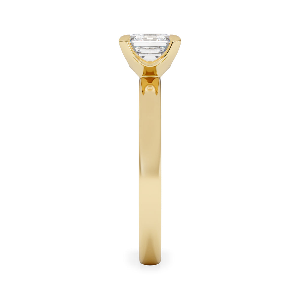Origin 1.00ct Asscher Cut Lab Diamond Solitaire Engagement Ring in 18K Yellow Gold