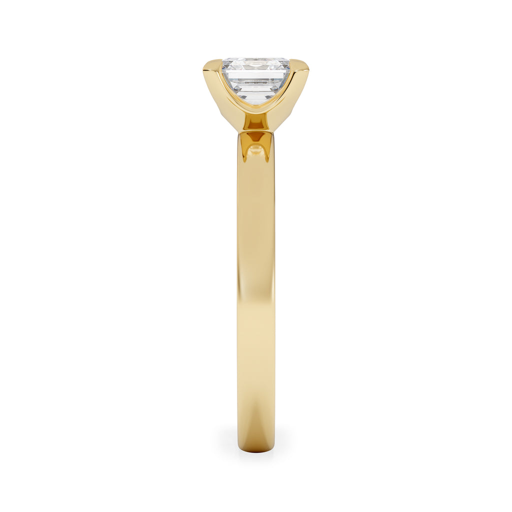 Origin 1.00ct Asscher Cut Lab Diamond Solitaire Engagement Ring in 18K Yellow Gold