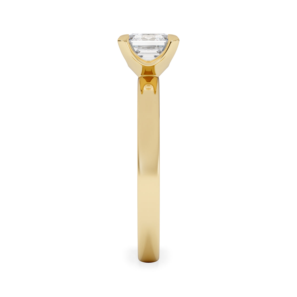 Origin 1.00ct Asscher Cut Lab Diamond Solitaire Engagement Ring in 18K Yellow Gold