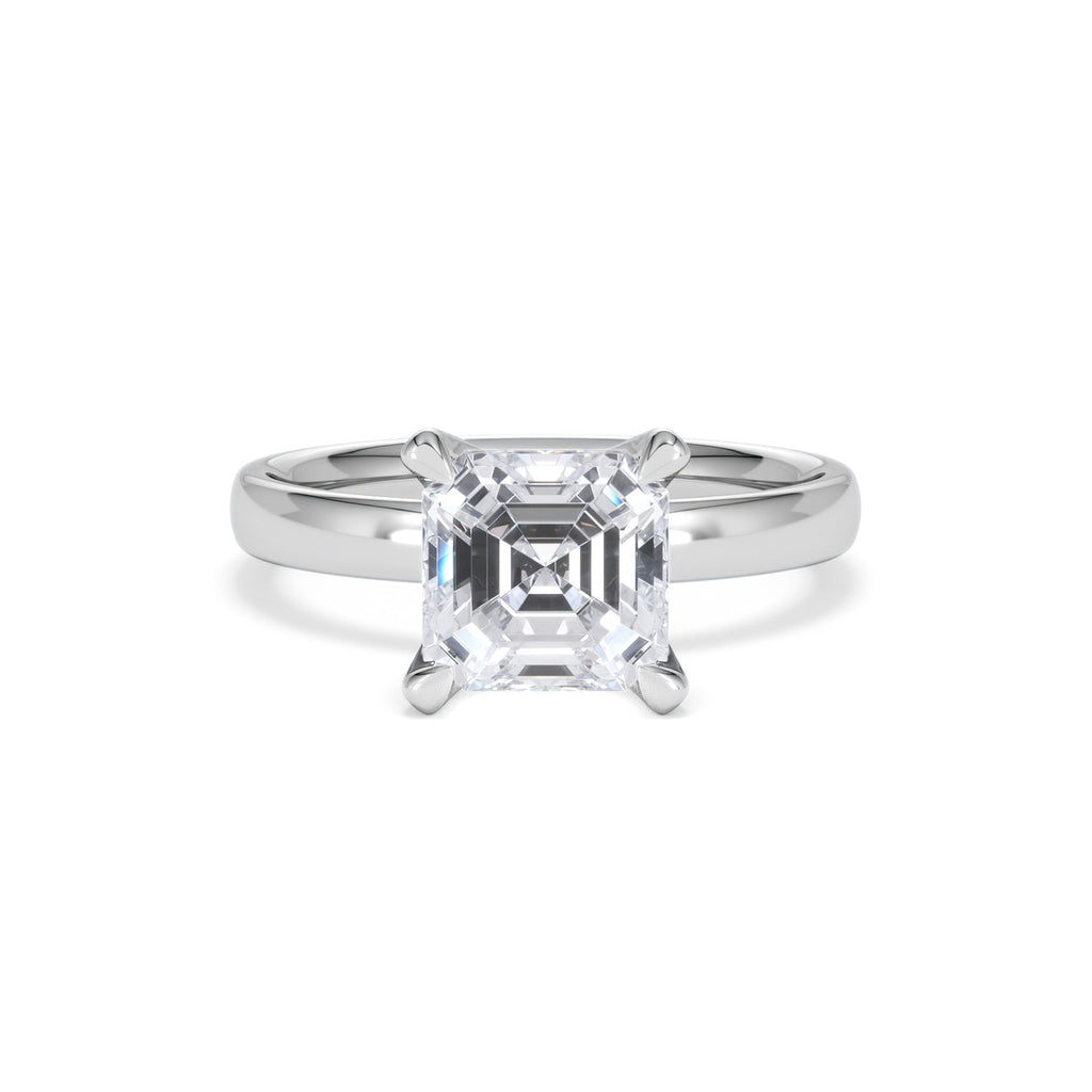 Origin 2.00ct Asscher Cut Lab Diamond Solitaire Engagement Ring in 18K White Gold