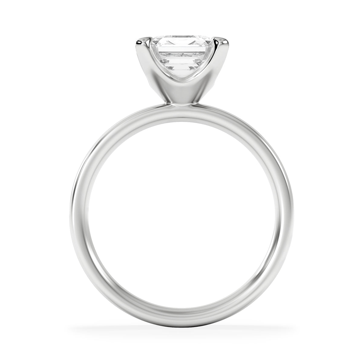 Origin 2.00ct Asscher Cut Lab Diamond Solitaire Engagement Ring in 18K White Gold