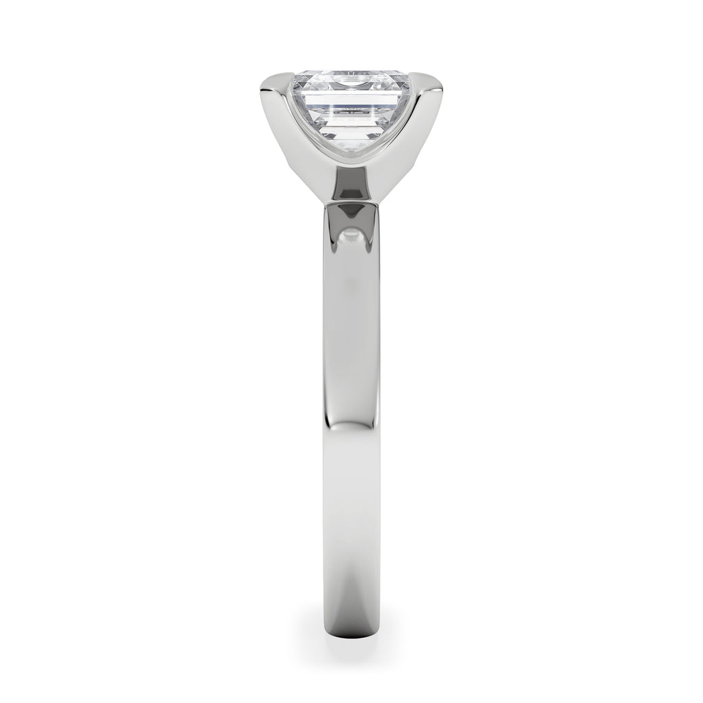 Origin 2.00ct Asscher Cut Lab Diamond Solitaire Engagement Ring in 18K White Gold