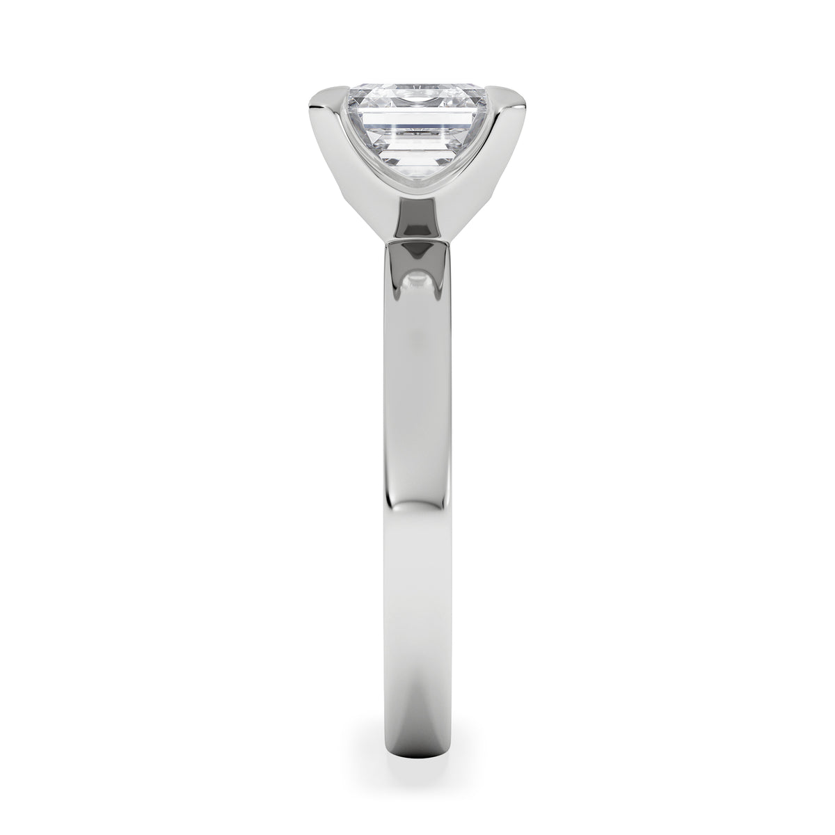 Origin 2.00ct Asscher Cut Lab Diamond Solitaire Engagement Ring in 18K White Gold