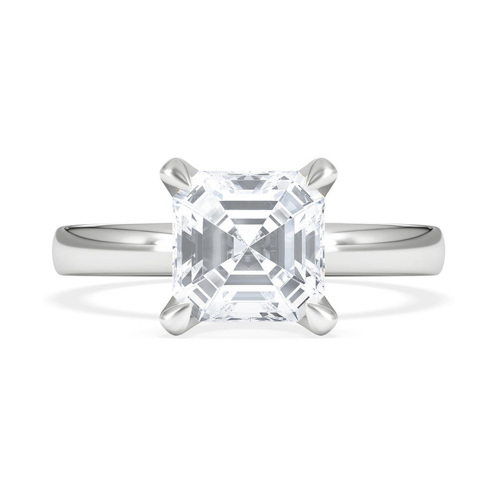 Origin 2.00ct Asscher Cut Lab Diamond Solitaire Engagement Ring in Platinum