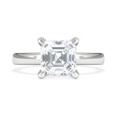 Origin 2.00ct Asscher Cut Lab Diamond Solitaire Engagement Ring in Platinum