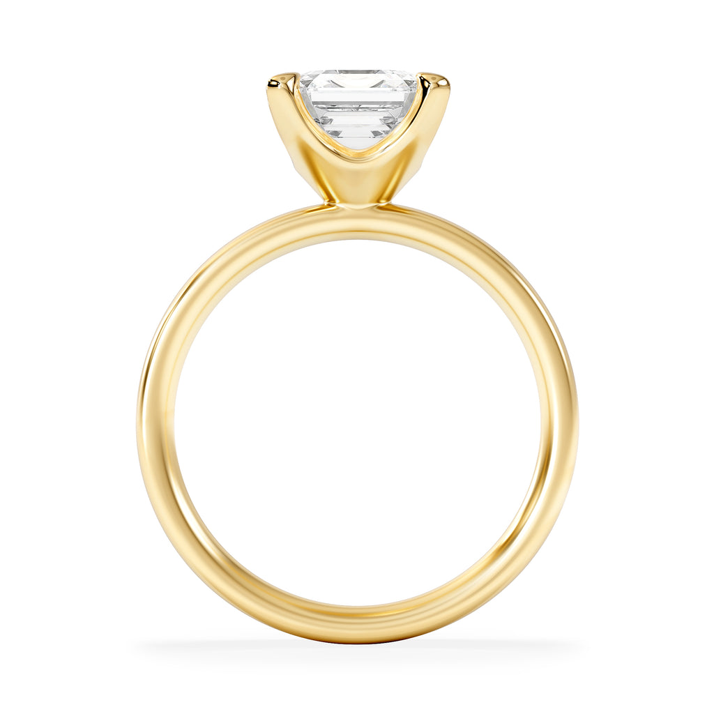 Origin 2.00ct Asscher Cut Lab Diamond Solitaire Engagement Ring in 18K Yellow Gold
