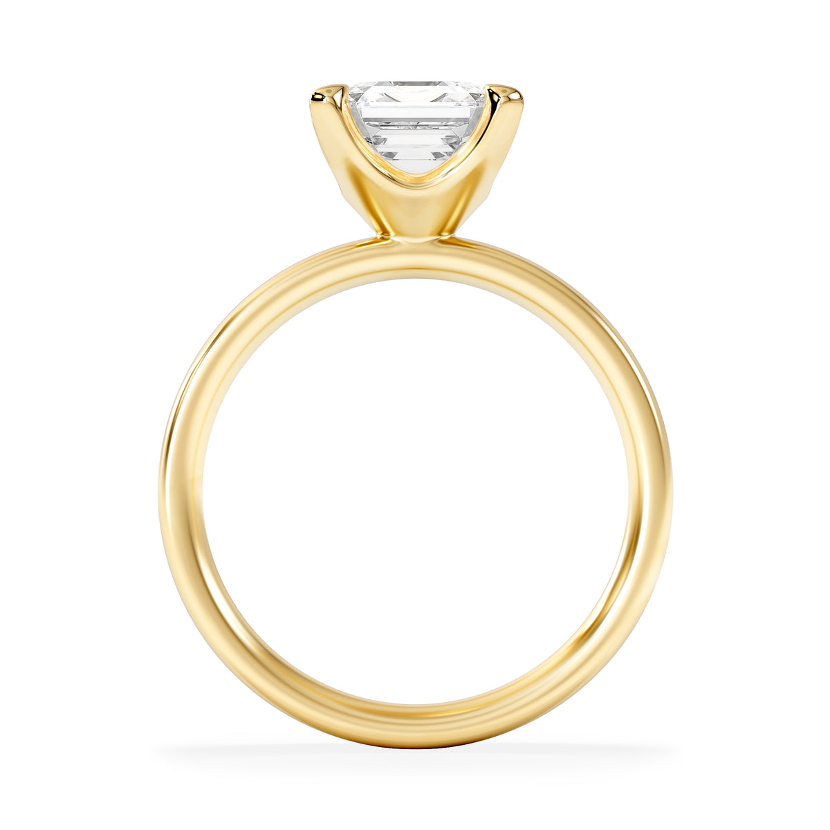Origin 2.00ct Asscher Cut Lab Diamond Solitaire Engagement Ring in 18K Yellow Gold