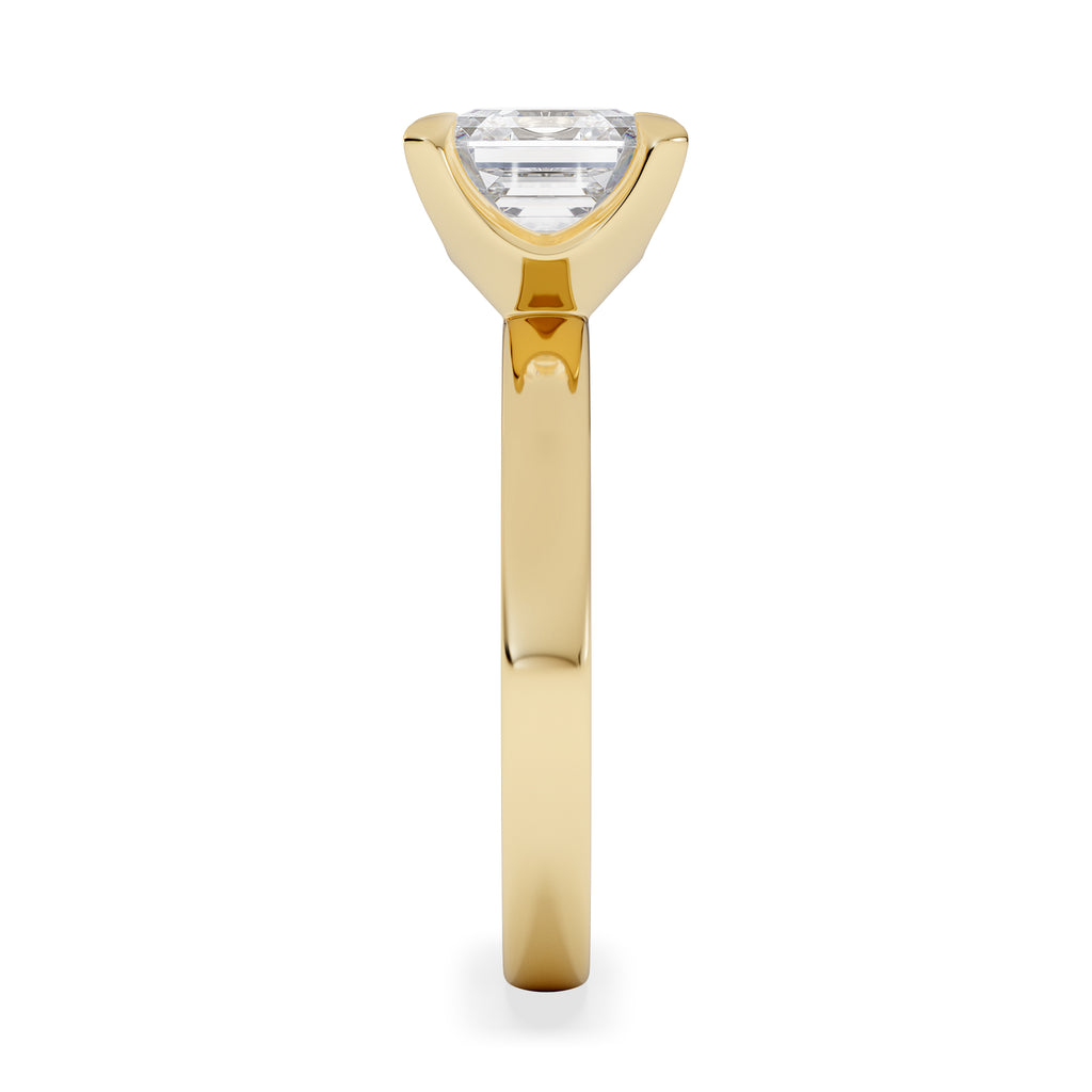 Origin 2.00ct Asscher Cut Lab Diamond Solitaire Engagement Ring in 18K Yellow Gold