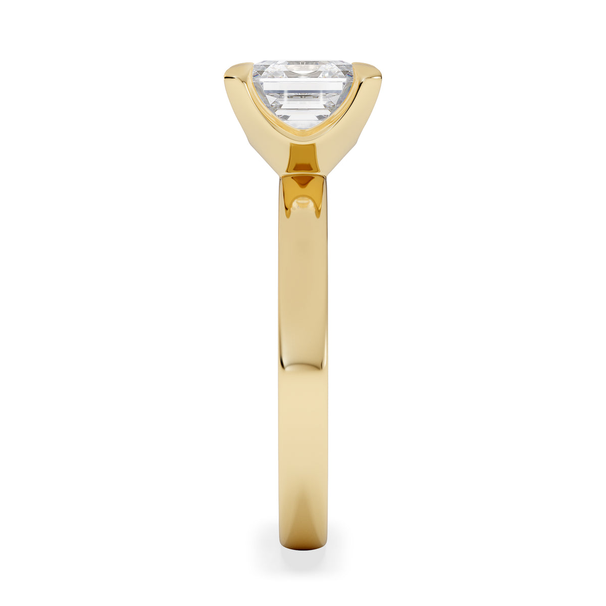 Origin 2.00ct Asscher Cut Lab Diamond Solitaire Engagement Ring in 18K Yellow Gold