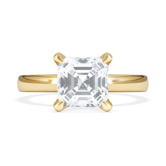 Origin 2.00ct Asscher Cut Lab Diamond Solitaire Engagement Ring in 18K Yellow Gold