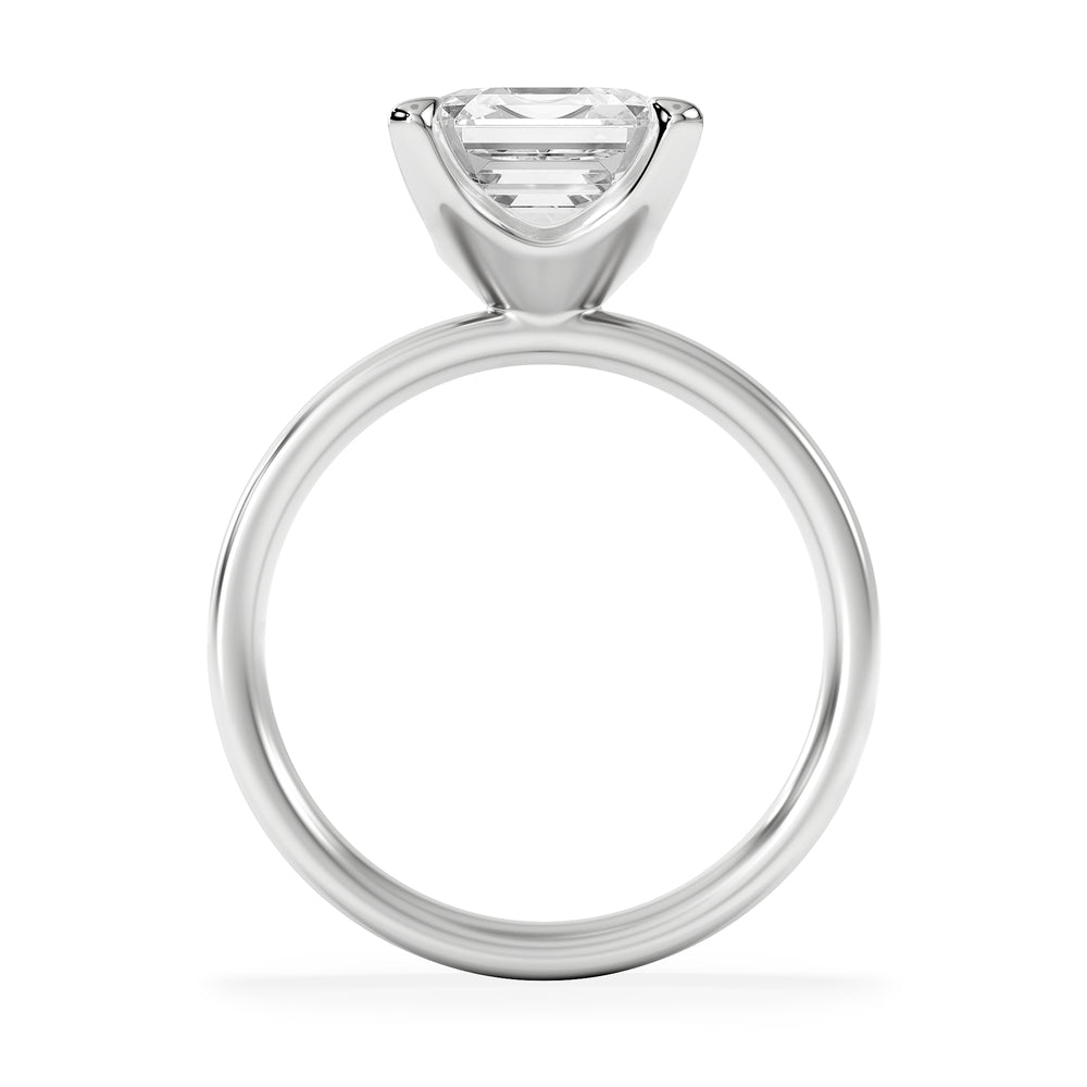 Origin 3.00ct Asscher Cut Lab Diamond Solitaire Engagement Ring in 18K White Gold