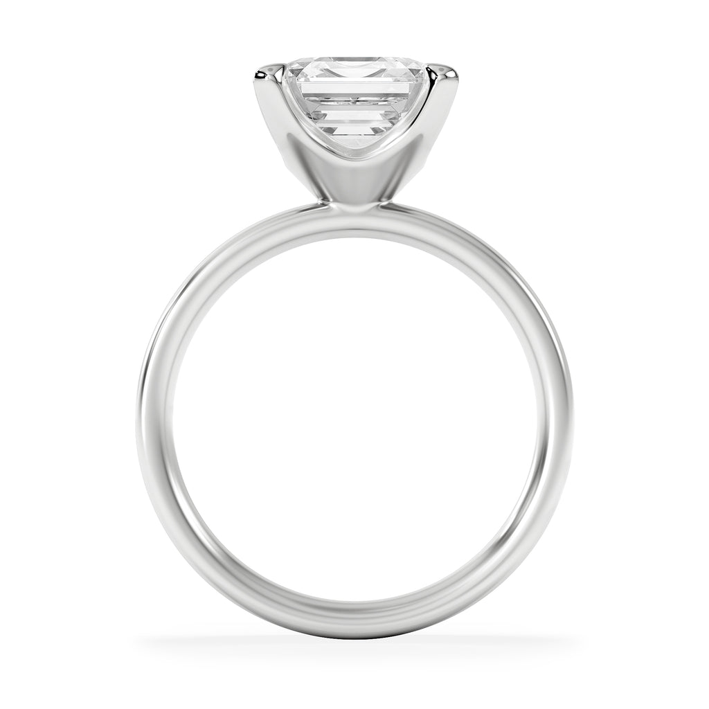 Origin 3.00ct Asscher Cut Lab Diamond Solitaire Engagement Ring in 18K White Gold