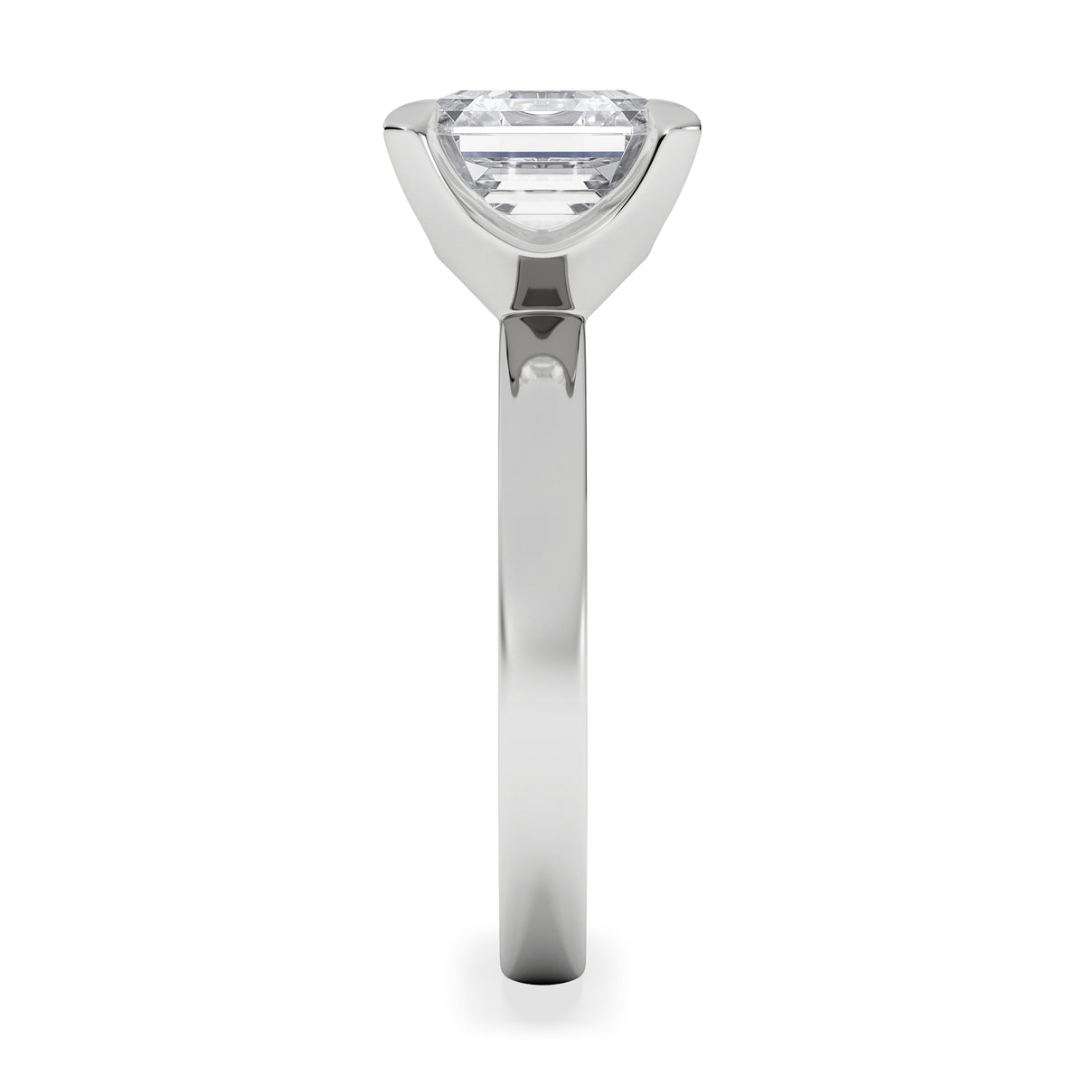 Origin 3.00ct Asscher Cut Lab Diamond Solitaire Engagement Ring in Platinum