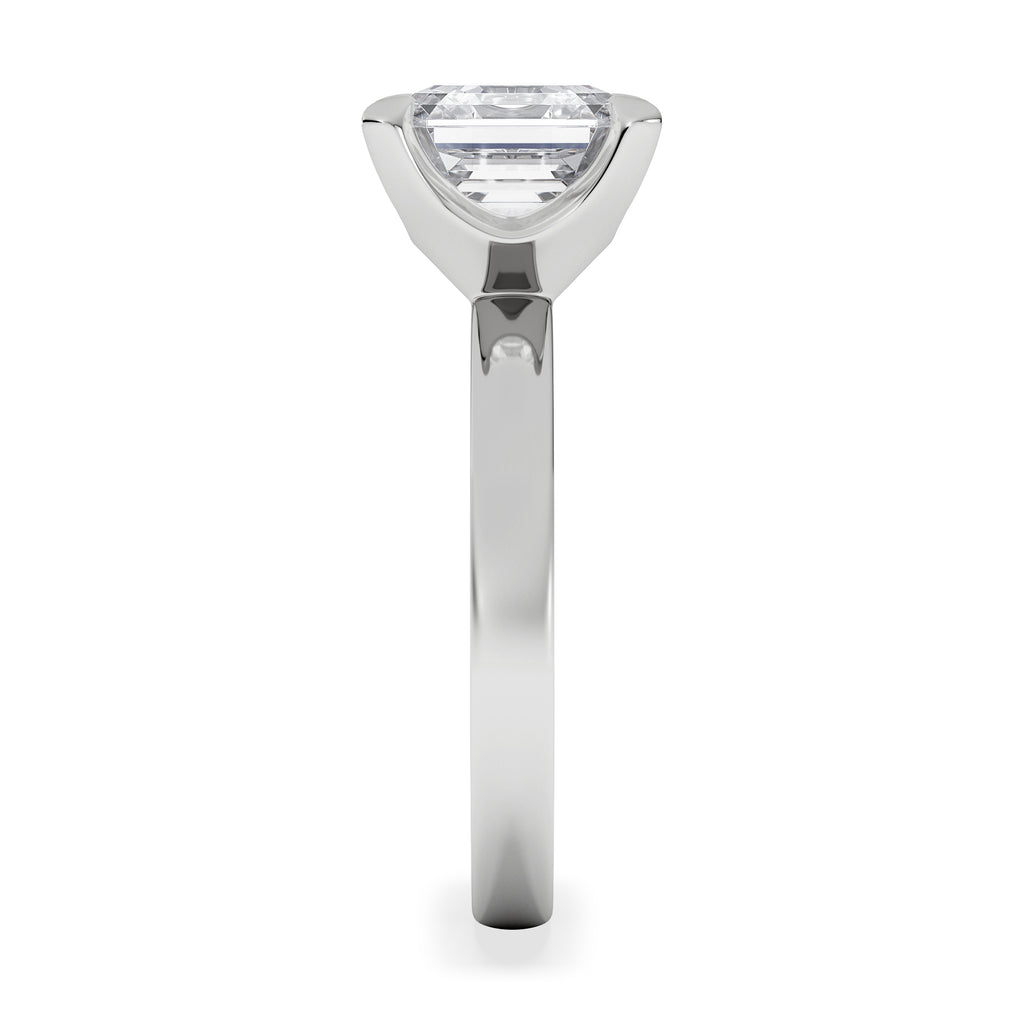Origin 3.00ct Asscher Cut Lab Diamond Solitaire Engagement Ring in 18K White Gold