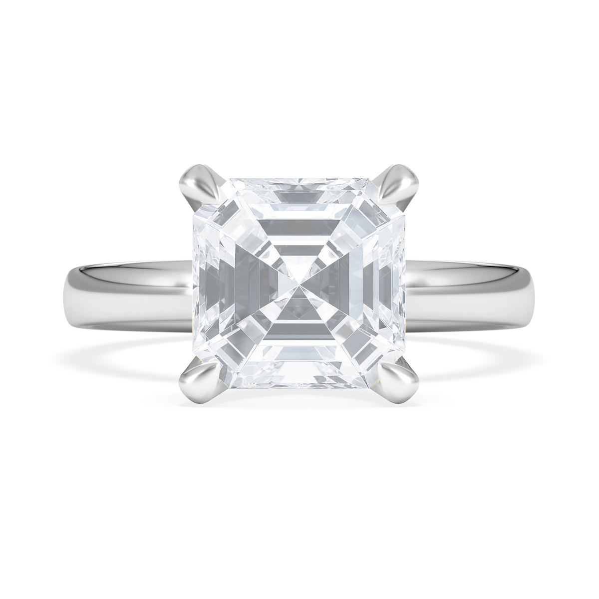Origin 3.00ct Asscher Cut Lab Diamond Solitaire Engagement Ring in Platinum