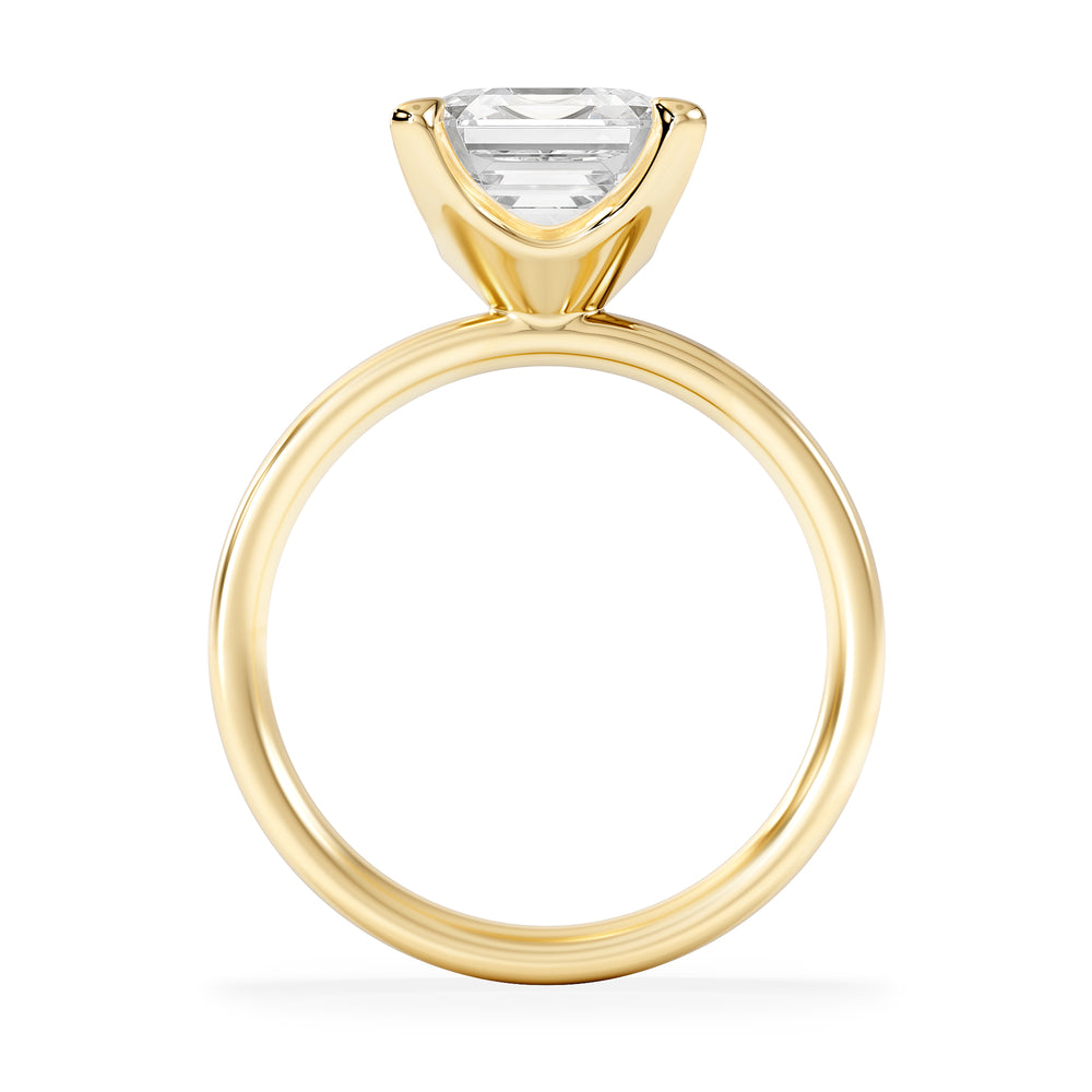 Origin 3.00ct Asscher Cut Lab Diamond Solitaire Engagement Ring in 18K Yellow Gold
