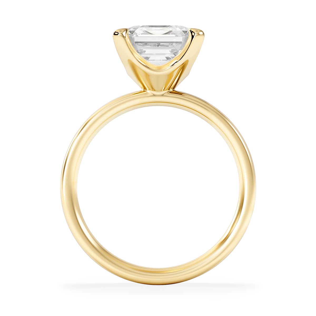 Origin 3.00ct Asscher Cut Lab Diamond Solitaire Engagement Ring in 18K Yellow Gold