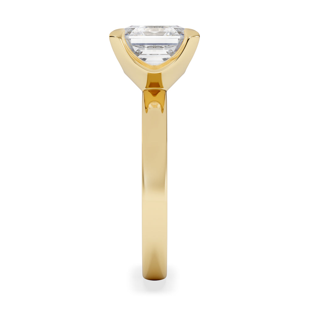 Origin 3.00ct Asscher Cut Lab Diamond Solitaire Engagement Ring in 18K Yellow Gold