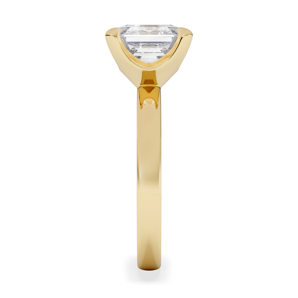 Origin 3.00ct Asscher Cut Lab Diamond Solitaire Engagement Ring in 18K Yellow Gold