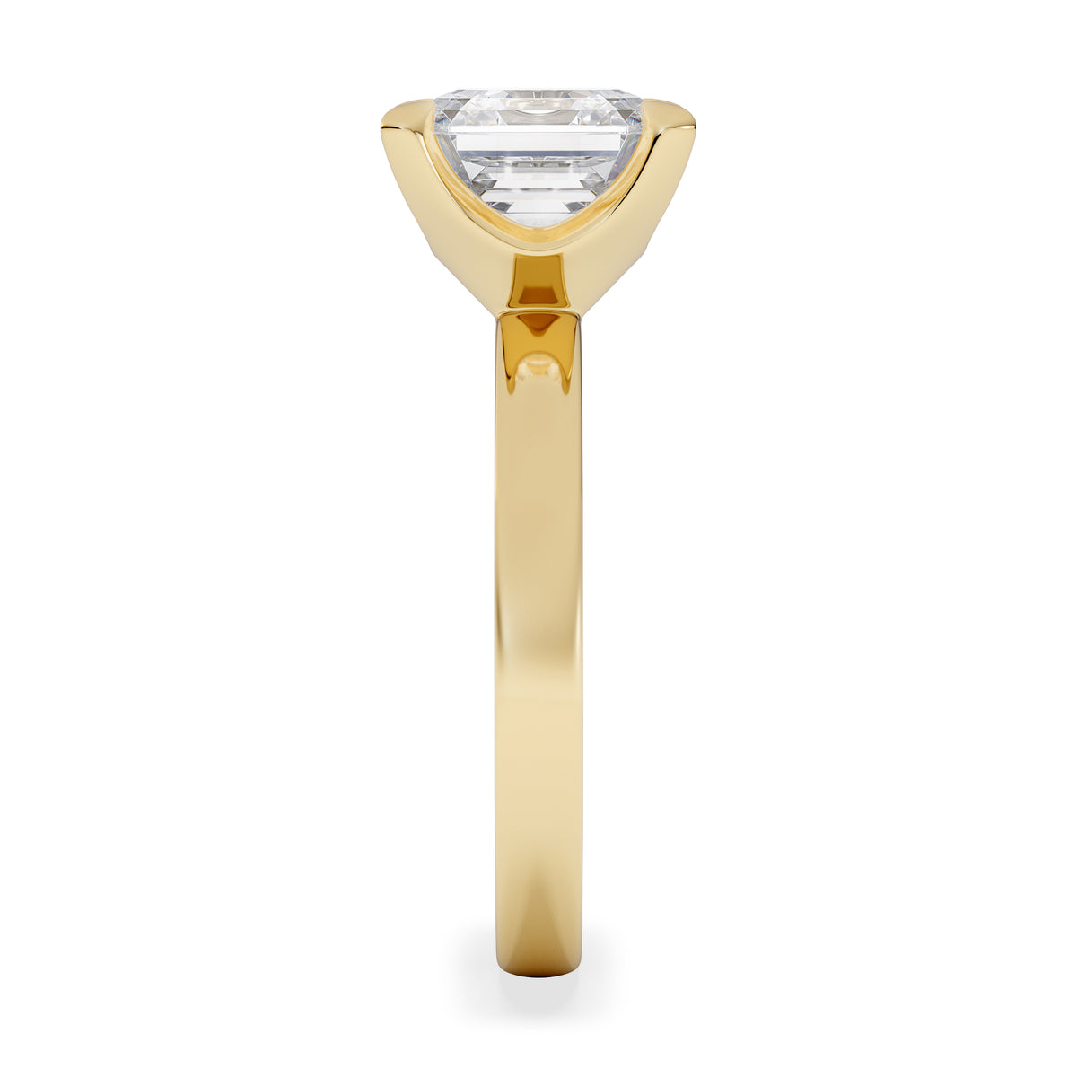 Origin 3.00ct Asscher Cut Lab Diamond Solitaire Engagement Ring in 18K Yellow Gold