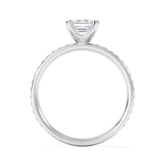 Origin 1.25ct Asscher Cut Lab Diamond Solitaire Engagement Ring with Side Stones in 18K White Gold