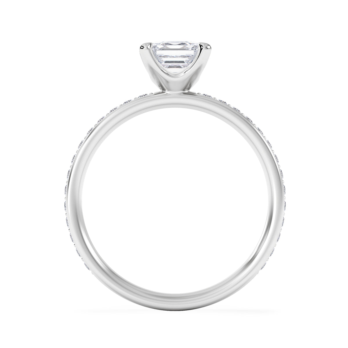 Origin 1.25ct Asscher Cut Lab Diamond Solitaire Engagement Ring with Side Stones in Platinum