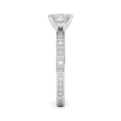 Origin 1.25ct Asscher Cut Lab Diamond Solitaire Engagement Ring with Side Stones in 18K White Gold