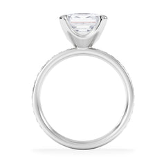 Origin 3.30ct Asscher Cut Lab Diamond Solitaire Engagement Ring with Side Stones in Platinum
