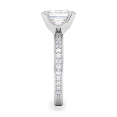 Origin 3.30ct Asscher Cut Lab Diamond Solitaire Engagement Ring with Side Stones in Platinum