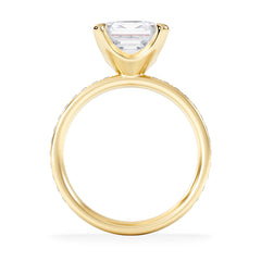 Origin 3.30ct Asscher Cut Lab Diamond Solitaire Engagement Ring with Side Stones in 18K Yellow Gold