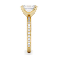Origin 3.30ct Asscher Cut Lab Diamond Solitaire Engagement Ring with Side Stones in 18K Yellow Gold