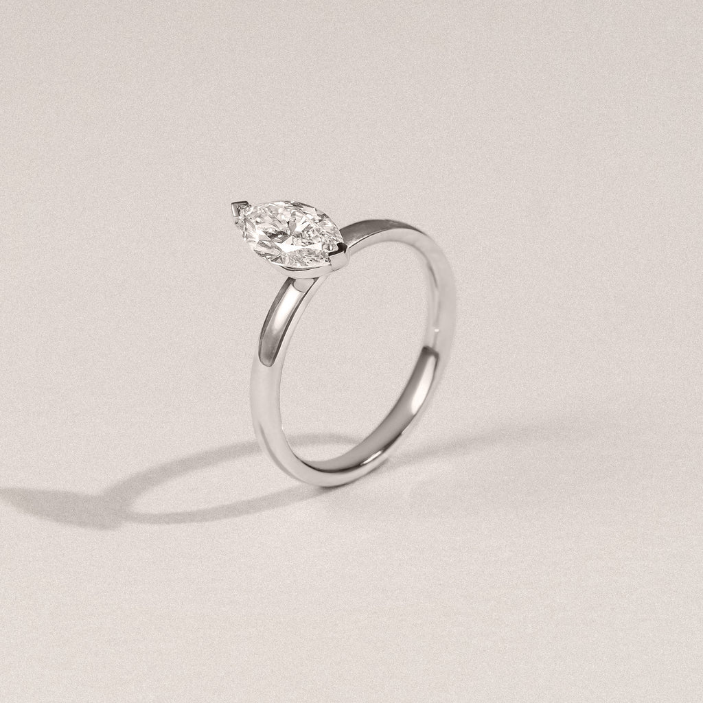Origin 1.00ct Marquise Cut Lab Diamond Solitaire Engagement Ring in Platinum