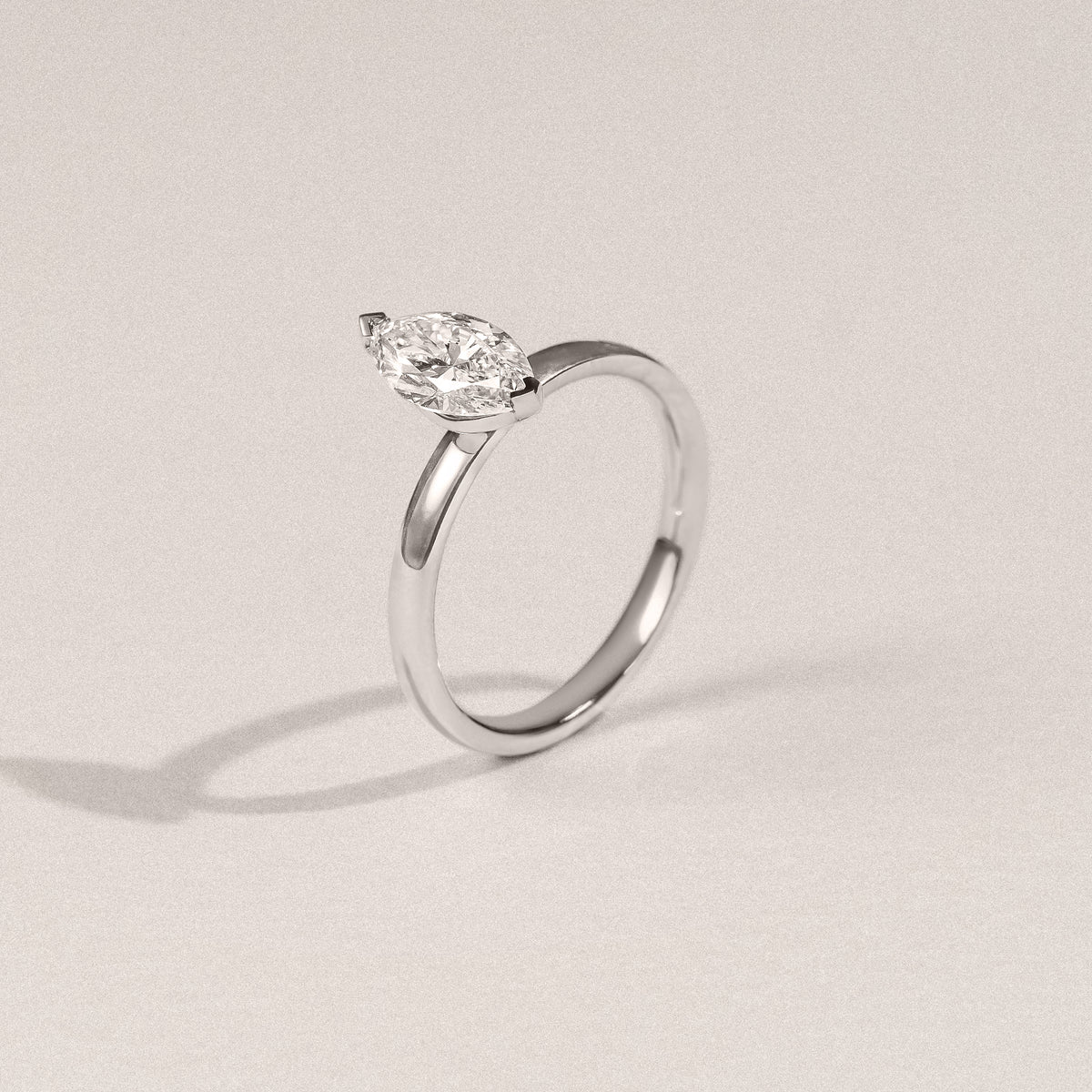Origin 1.00ct Marquise Cut Lab Diamond Solitaire Engagement Ring in Platinum