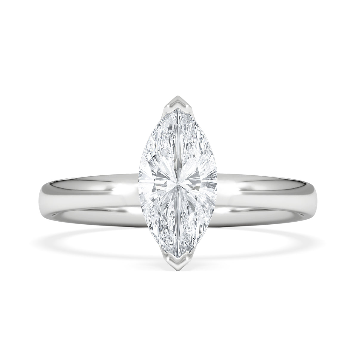 Origin 1.00ct Marquise Cut Lab Diamond Solitaire Engagement Ring in Platinum