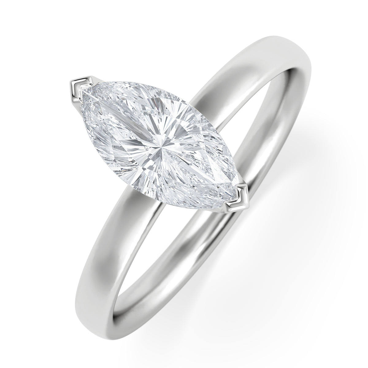 Origin 1.00ct Marquise Cut Lab Diamond Solitaire Engagement Ring in Platinum