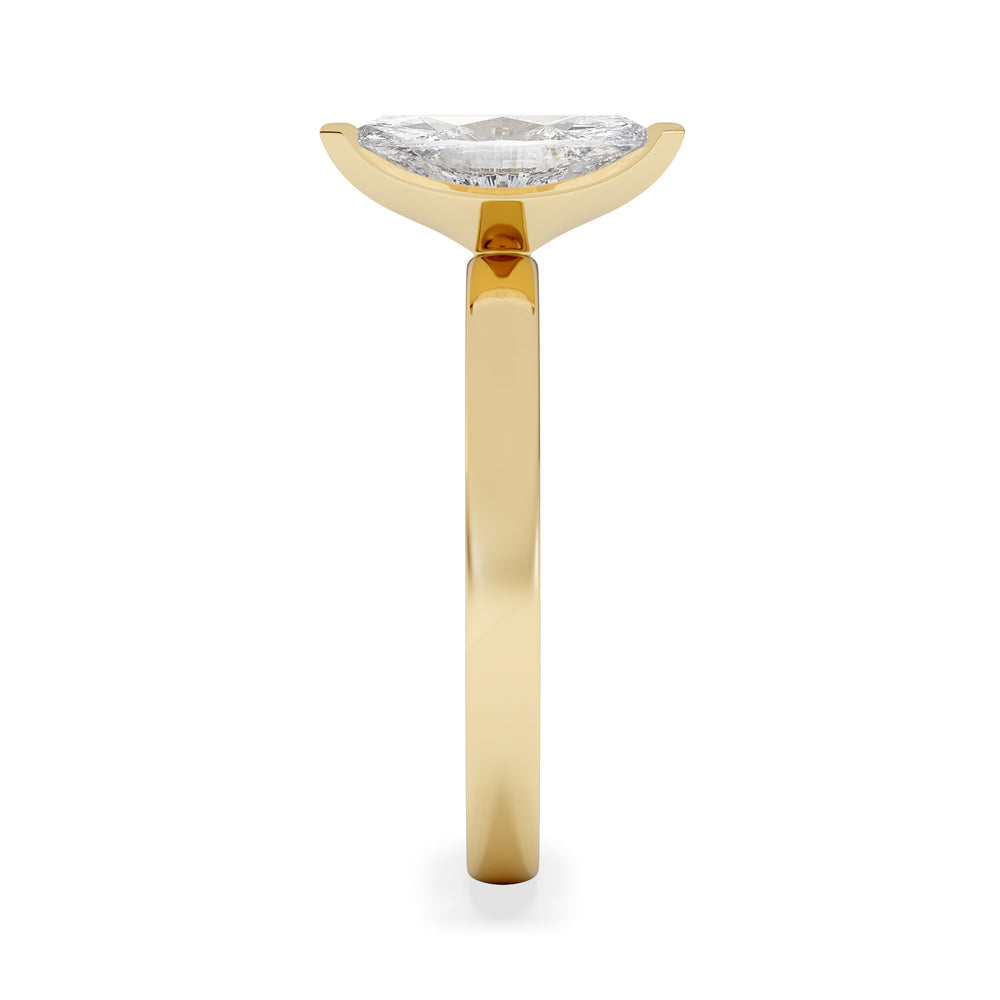 Origin 1.00ct Marquise Cut Lab Diamond Solitaire Engagement Ring in 18K Yellow Gold