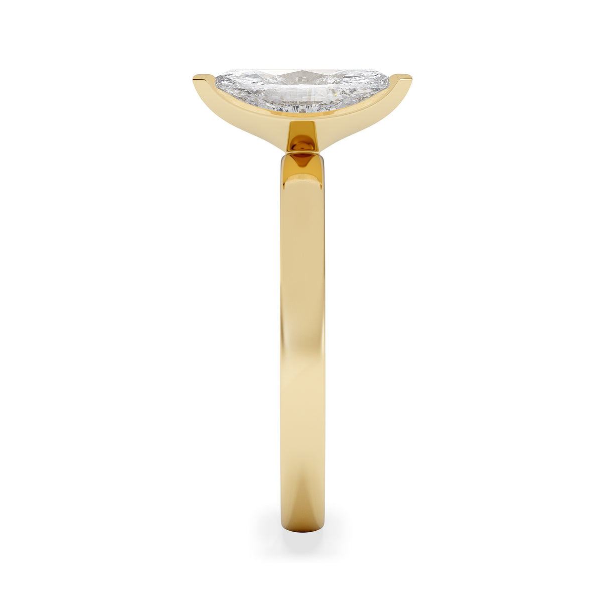 Origin 1.00ct Marquise Cut Lab Diamond Solitaire Engagement Ring in 18K Yellow Gold
