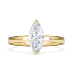 Origin 1.00ct Marquise Cut Lab Diamond Solitaire Engagement Ring in 18K Yellow Gold