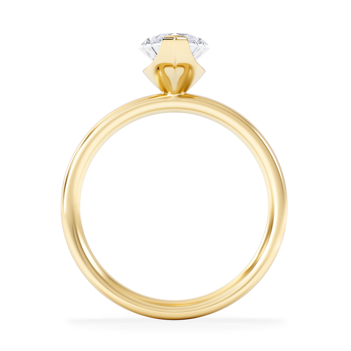 Origin 2.00ct Marquise Cut Lab Diamond Solitaire Engagement Ring in 18K Yellow Gold
