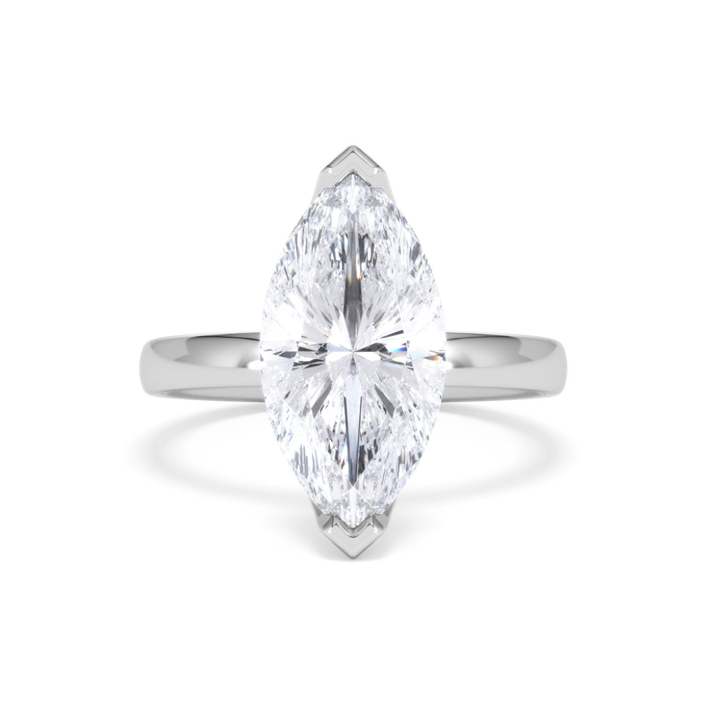 Origin 3.00ct Marquise Cut Lab Diamond Solitaire Engagement Ring in 18K White Gold