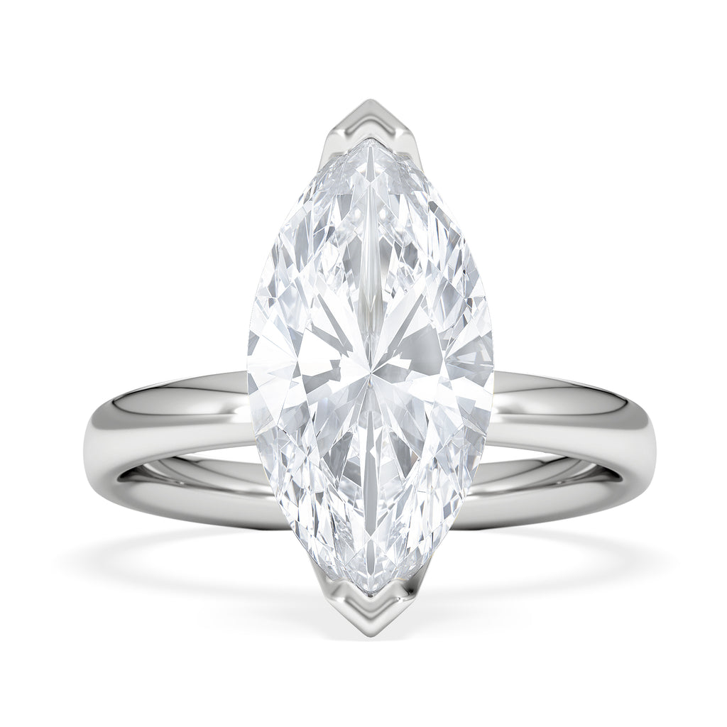 Origin 3.00ct Marquise Cut Lab Diamond Solitaire Engagement Ring in Platinum