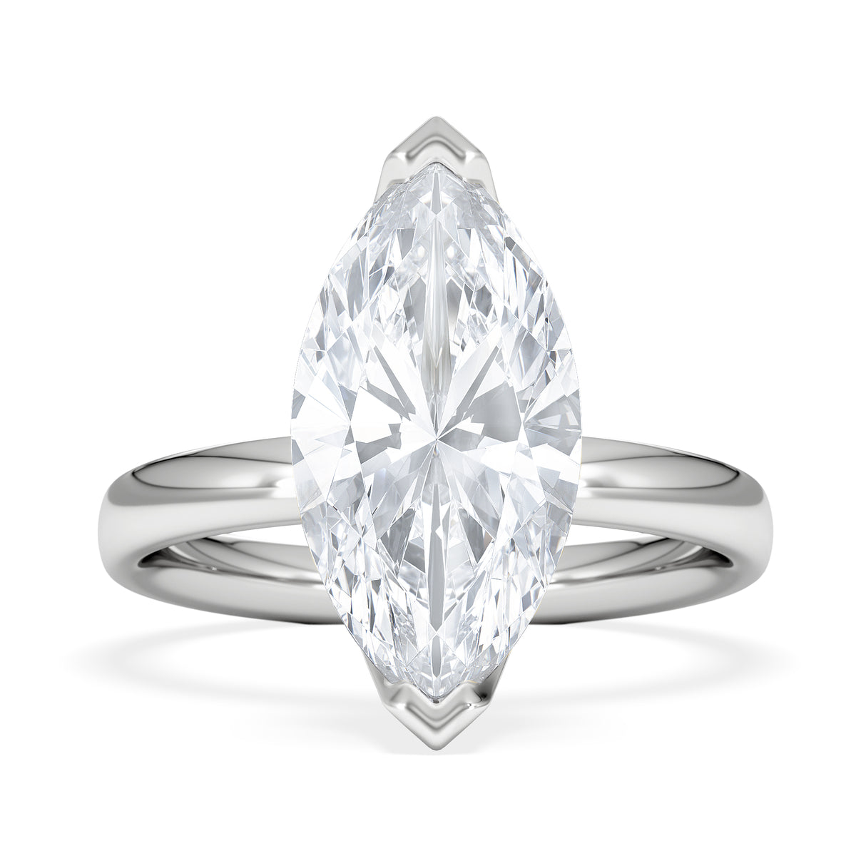 Origin 3.00ct Marquise Cut Lab Diamond Solitaire Engagement Ring in 18K White Gold