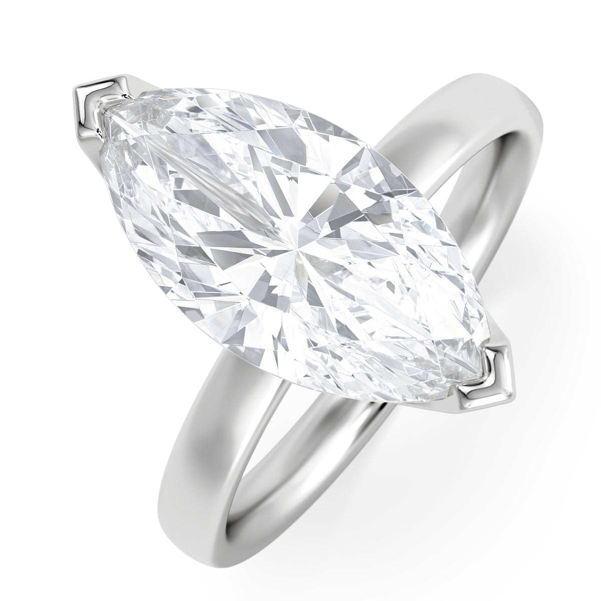 Origin 3.00ct Marquise Cut Lab Diamond Solitaire Engagement Ring in Platinum